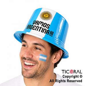 SOMBRERO PLASTICO PILUSO ARGENTINA x 6 UNIDADES