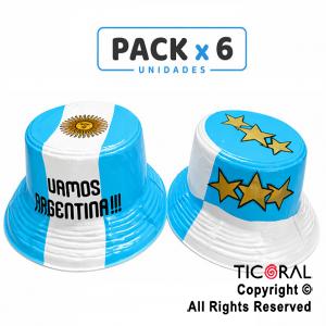 SOMBRERO PLASTICO PILUSO ARGENTINA x 6 UNIDADES