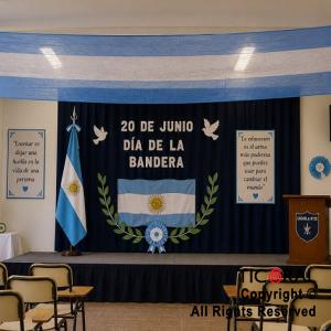 BANDERA ARGENTINA BALCON ANCHO 60CM X LARGO 5MT