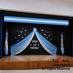 BANDERA ARGENTINA DECORATIVA 40CM ANCHO X 3MT LARGO
