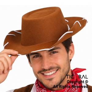 SOMBRERO COWBOY ACORDONADO MARRON