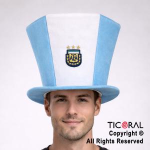 SOMBRERO GALERA HEXAGONAL CON ESCUDO ARGENTINA x 1