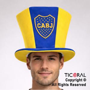 SOMBRERO GALERA HEXAGONAL CON ESCUDO BOCA x 1