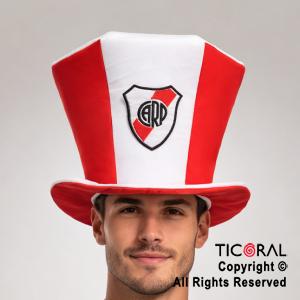 SOMBRERO GALERA HEXAGONAL CON ESCUDO RIVER x 1