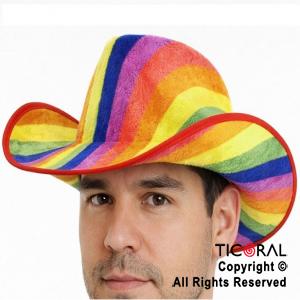 SOMBRERO COWBOY MULTICOLOR FLUO x 1