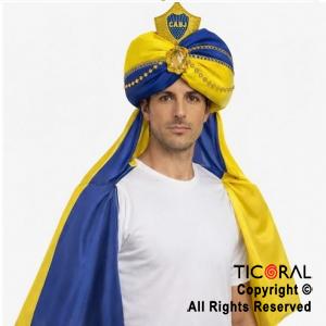 TURBANTE CON BANDERA DE BOCA JUNIOR PREMIUM