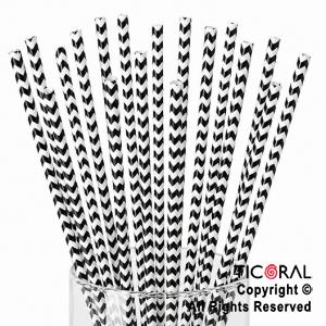 SORBETE POLIPAPEL IMPRESO ZIG ZAG BLANCO Y NEGRO X 25