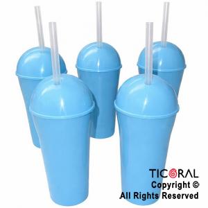 VASO DOMO CELESTE CON SORBETE 400 ML x 5