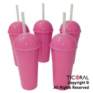 VASO DOMO ROSA CON SORBETE 400 ML x 5