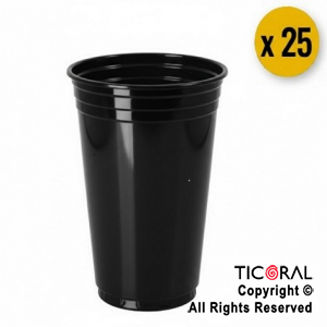 VASO NEON FLUO 300CC NEGRO PRETO COPOBRAS x 25 unid