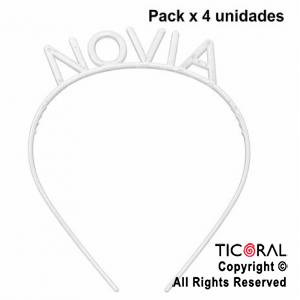 VINCHA NOVIA PACK X 4 UNIDADES