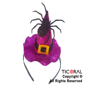 VINCHA SOMBRERO DE BRUJA DECO HALLOWEEN x 1